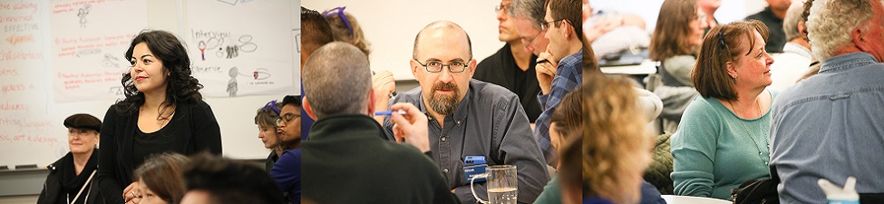 Faculty attending a workshop